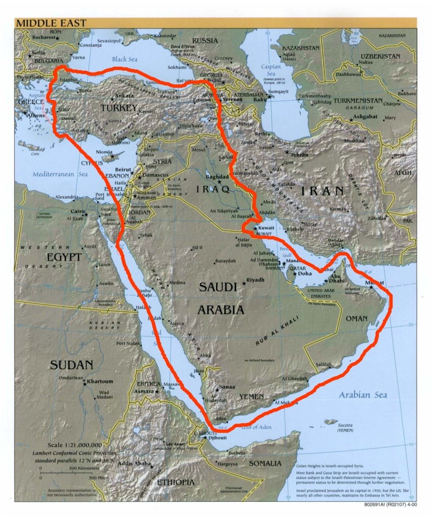 خريطة اتّفاقية الخطّ الأحمر